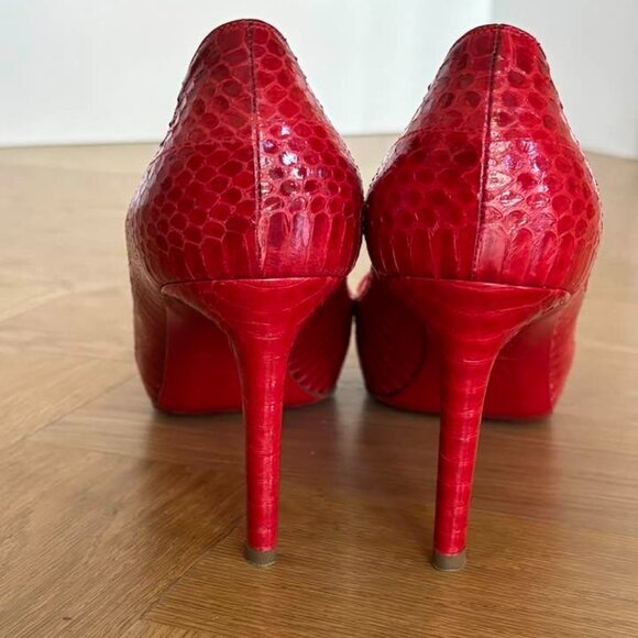 Christian Louboutin No Matter 85 Watersnake Lucido, Rouge Lipstick Red 40 - Picture 4 of 9